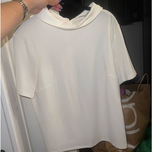 Anthropologie Collared Cream Top